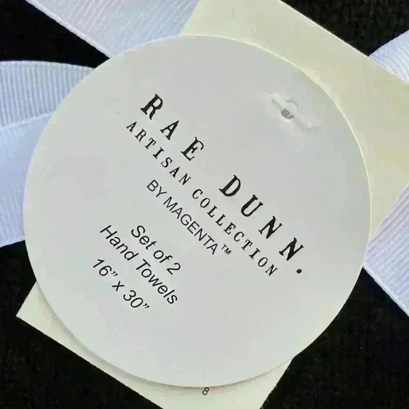 NEW SET of 2 - Rae Dunn - WELCOME - Beautiful Embroidered Burgundy Hand … - Picture 2 of 10